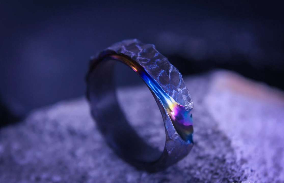 Custom titanium ring Titanium Ring men Purple titanium band Wedding ti SK Titanium