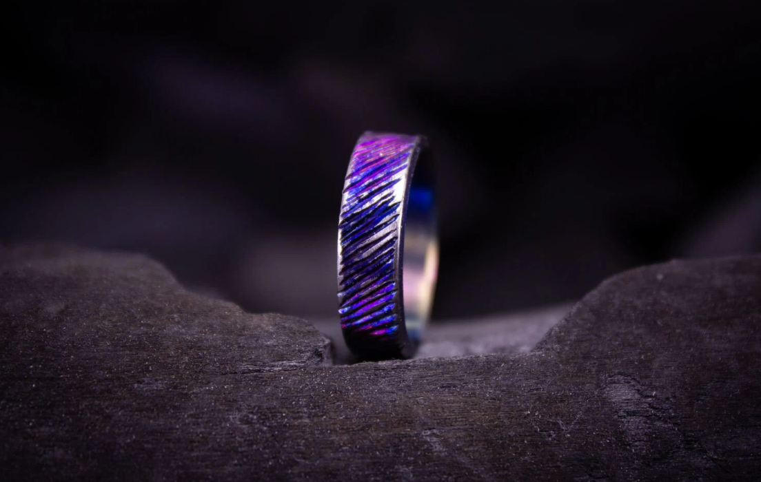 Unick titanium ring,Titanium Ring men,Purple titanium band,Wedding titanium bands,Titanium ring women,Handmade titanium Jewelry gift