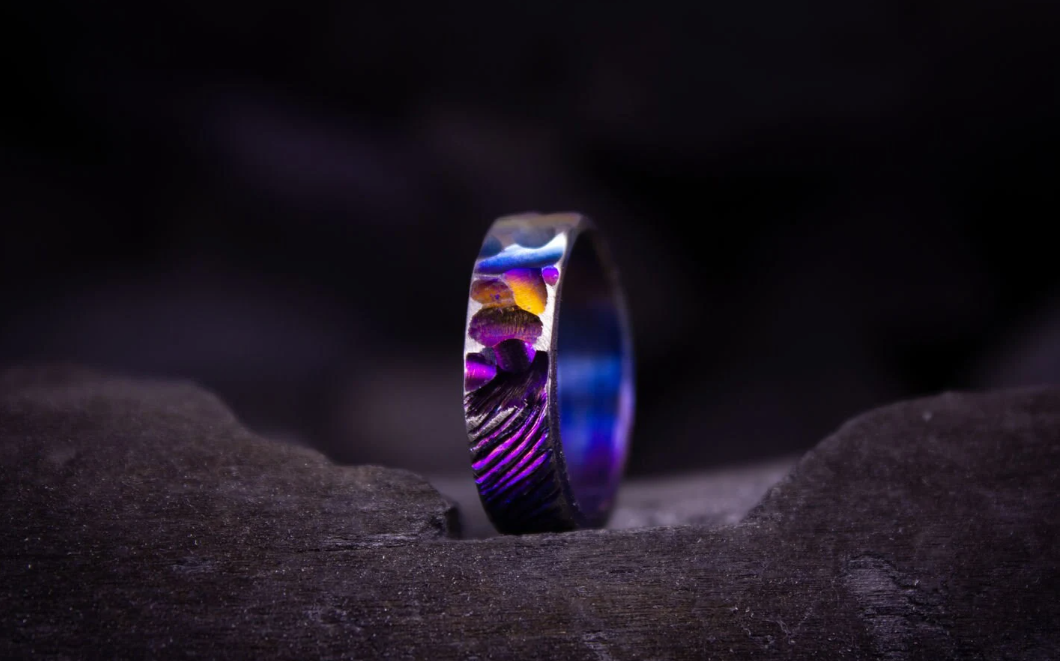 Unick titanium ring,Titanium Ring men,Purple titanium band,Wedding titanium bands,Titanium ring women,Handmade titanium Jewelry gift